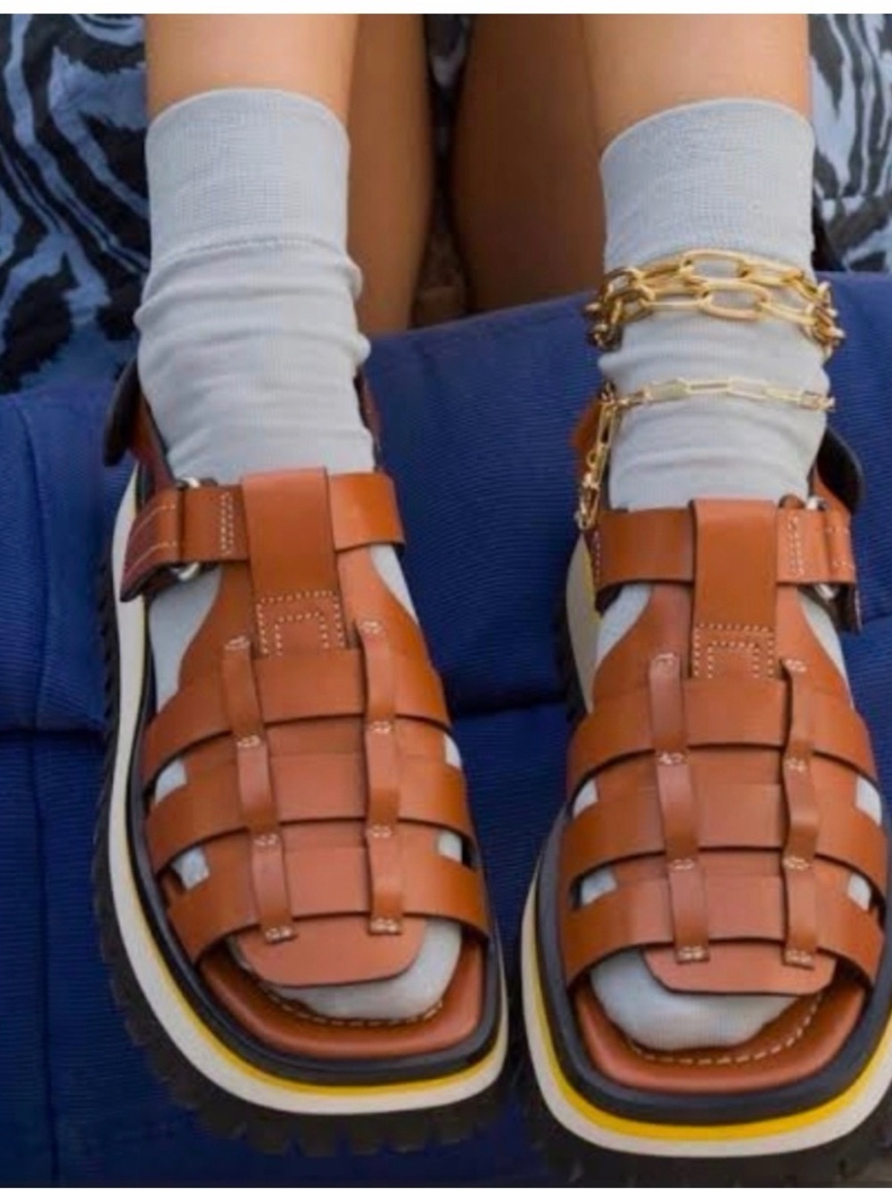 Labucq Boomer Fisherman Platform Sandal Tan